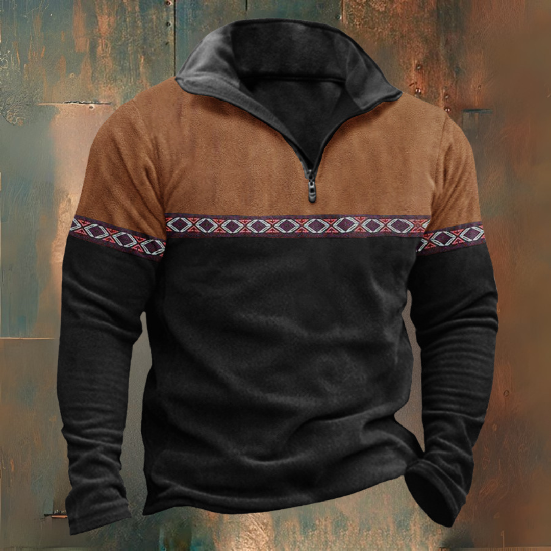 Sweat demi-zip jacquard