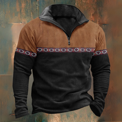 Sweat demi-zip jacquard