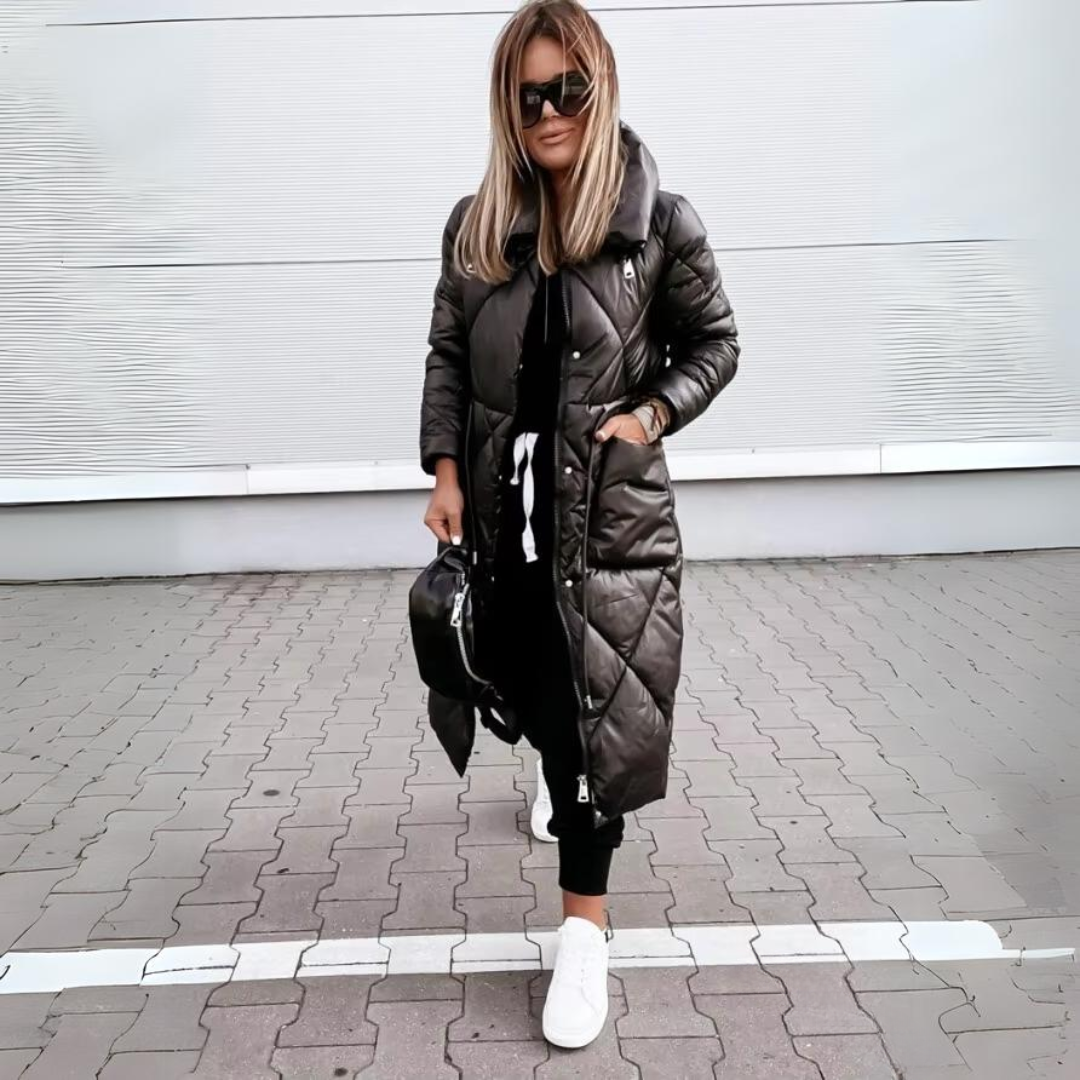 VESTE LONGUE EN COTON MATELASSÉE NICOLE