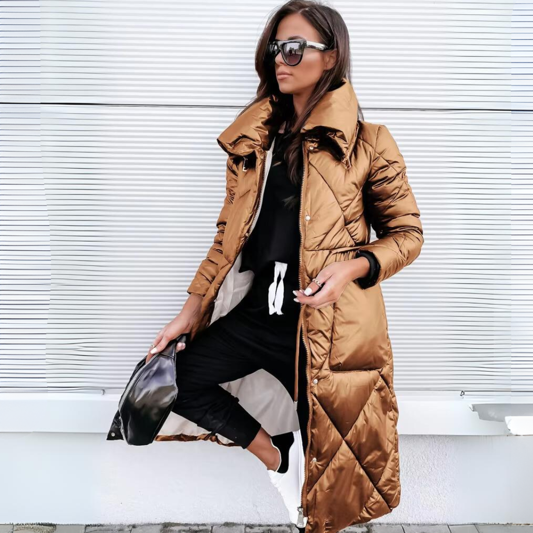 VESTE LONGUE EN COTON MATELASSÉE NICOLE