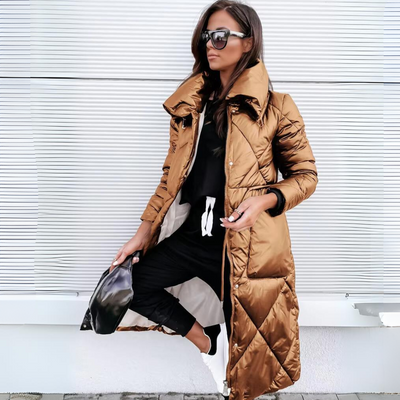 VESTE LONGUE EN COTON MATELASSÉE NICOLE