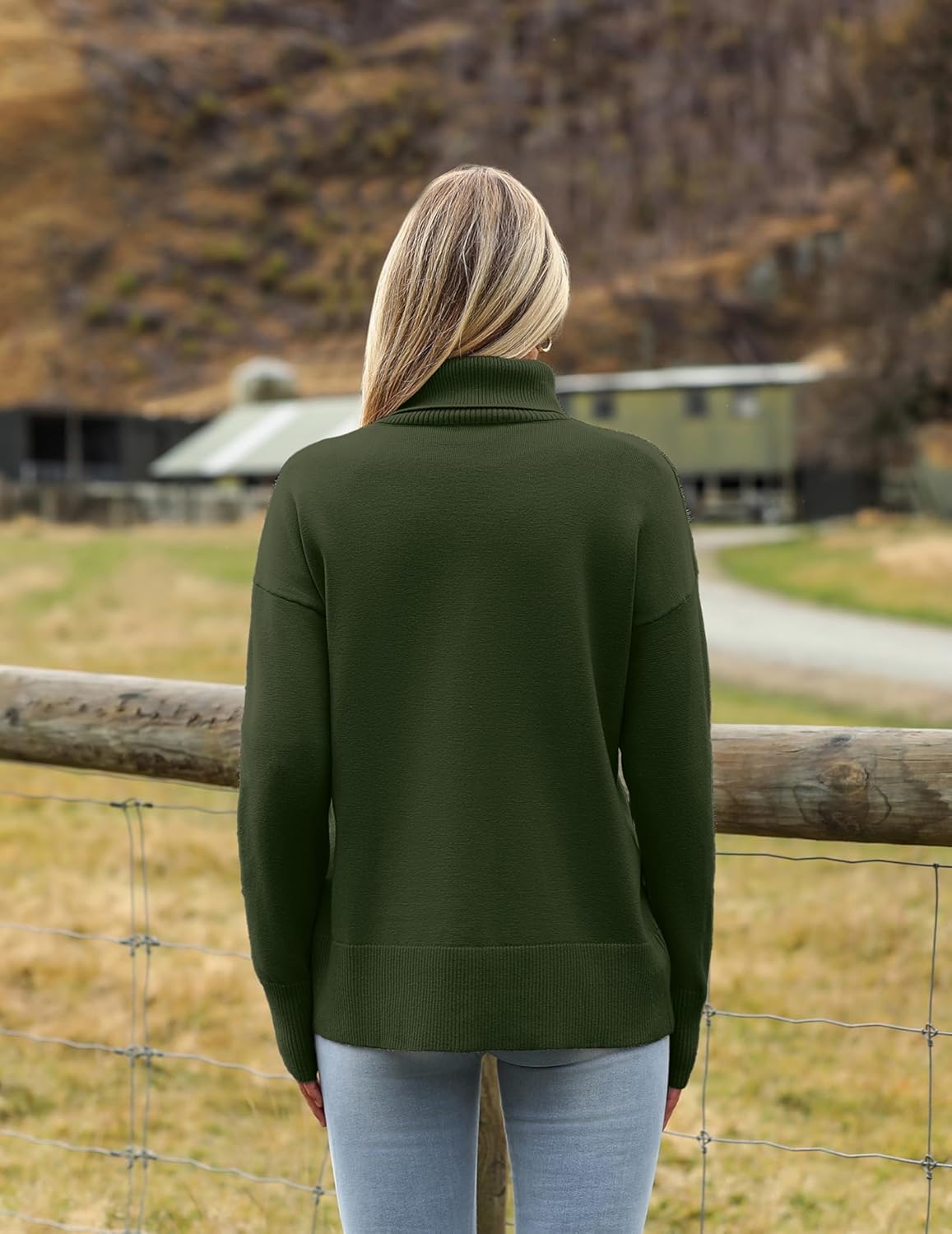 Marrie - Pull-over Zeagoo pour femme à col roulé élégant, manches longues.