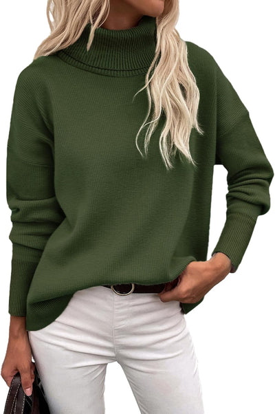 Marrie - Pull-over Zeagoo pour femme à col roulé élégant, manches longues.