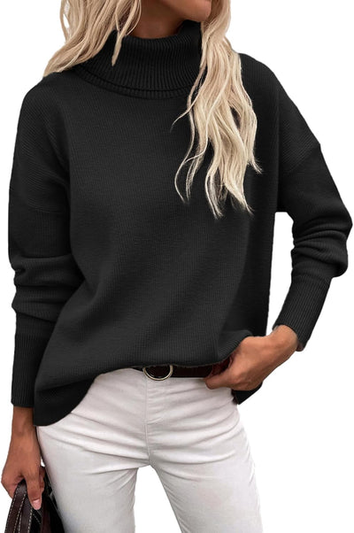 Marrie - Pull-over Zeagoo pour femme à col roulé élégant, manches longues.