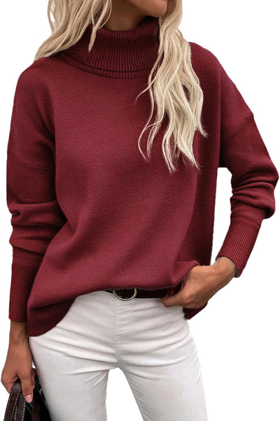 Marrie - Pull-over Zeagoo pour femme à col roulé élégant, manches longues.