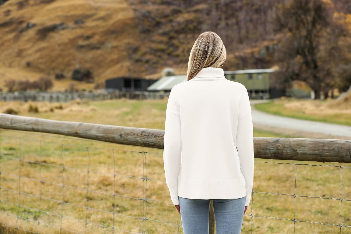 Marrie - Pull-over Zeagoo pour femme à col roulé élégant, manches longues.