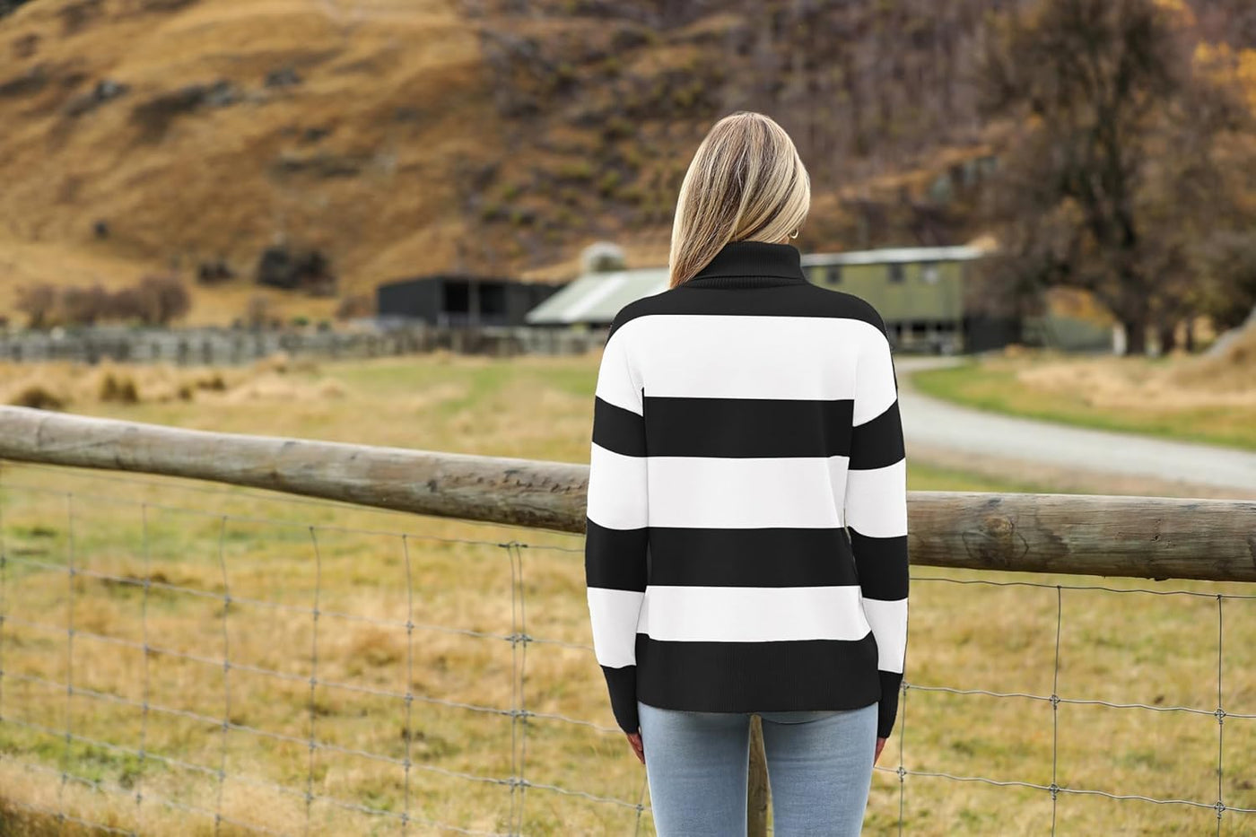Marrie - Pull-over Zeagoo pour femme à col roulé élégant, manches longues.