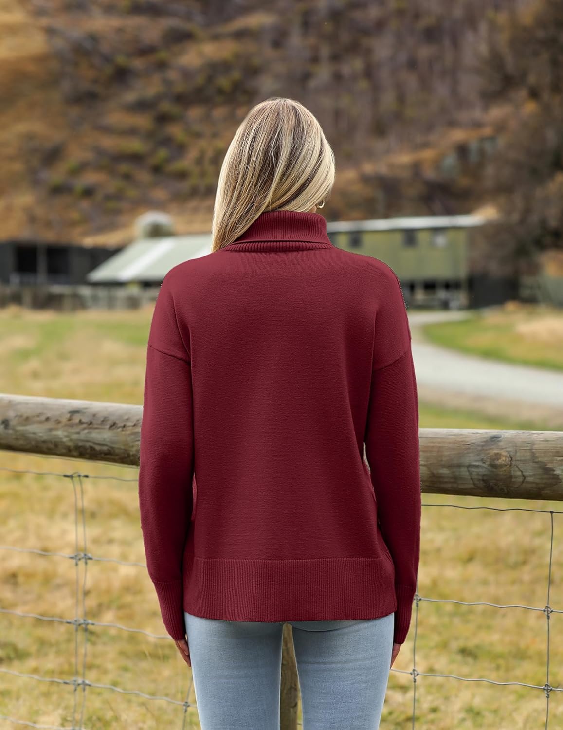 Marrie - Pull-over Zeagoo pour femme à col roulé élégant, manches longues.