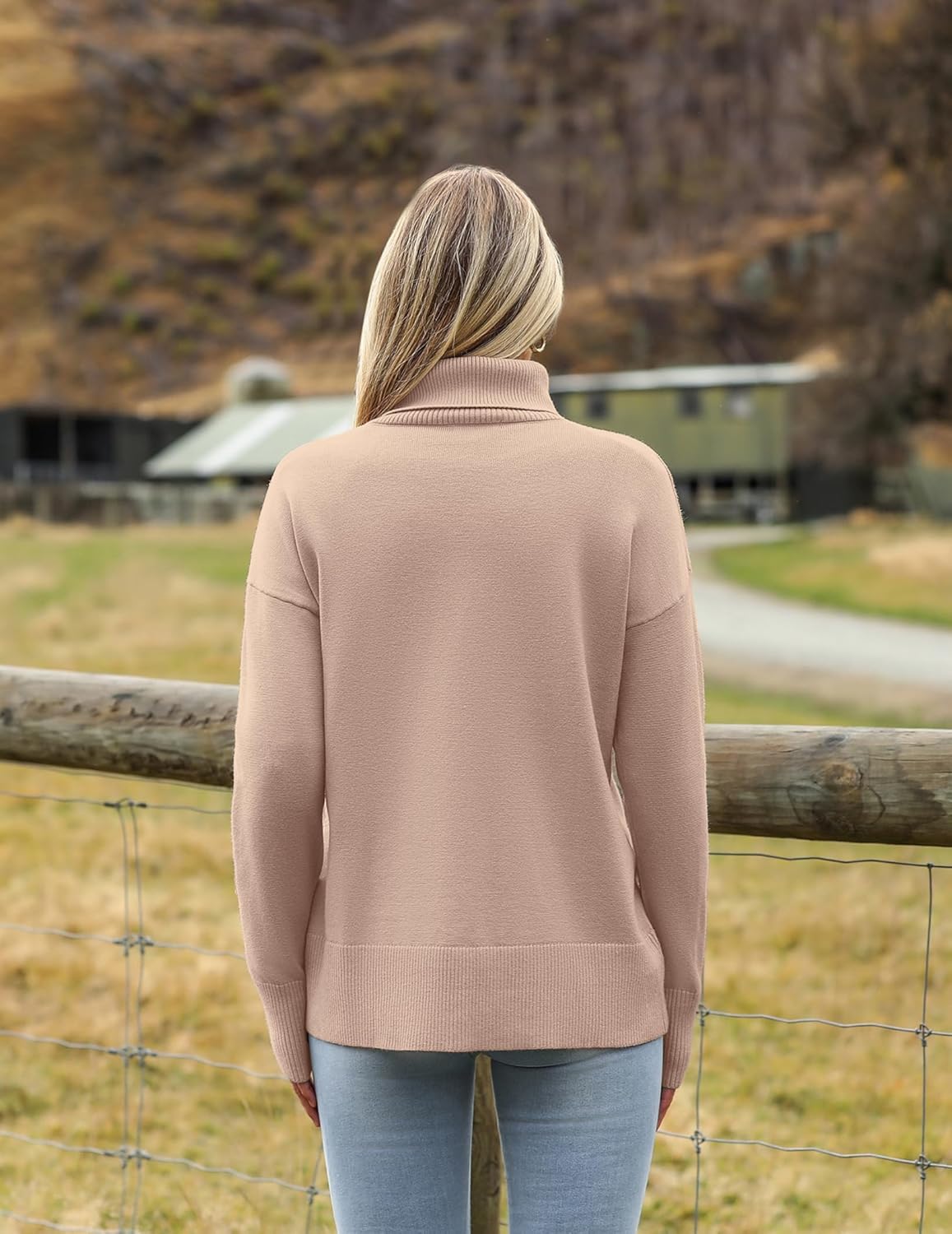 Marrie - Pull-over Zeagoo pour femme à col roulé élégant, manches longues.