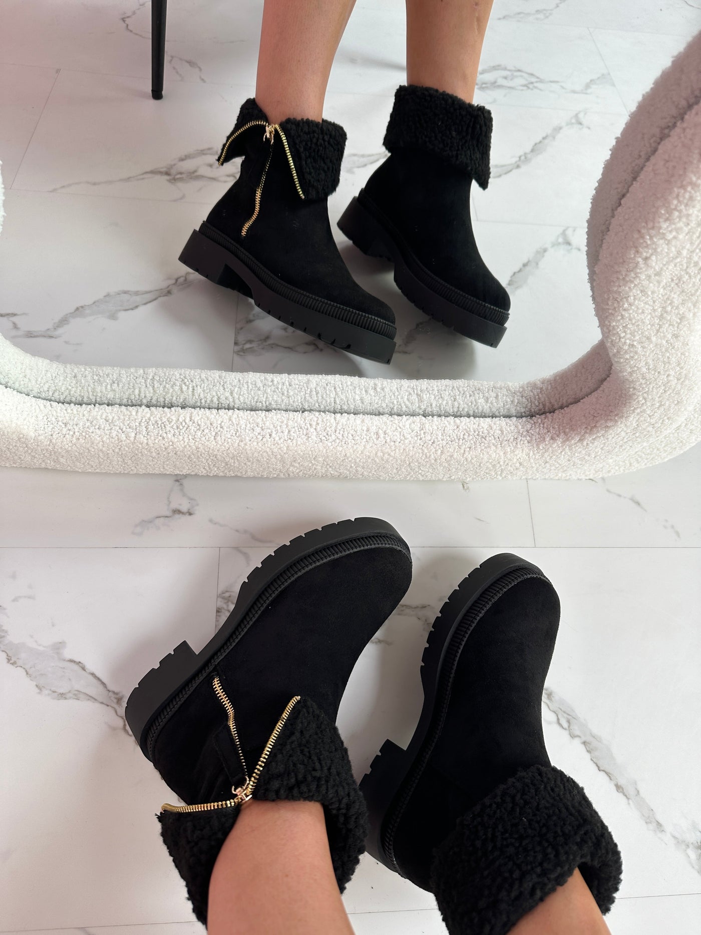 Bottes zippées noires confortables