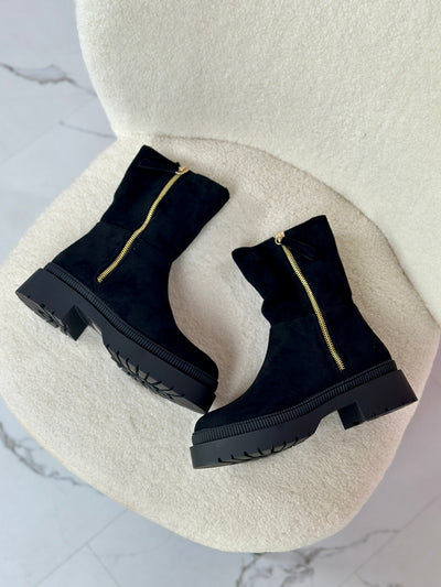 Bottes zippées noires confortables