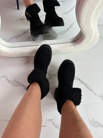 Bottes zippées noires confortables
