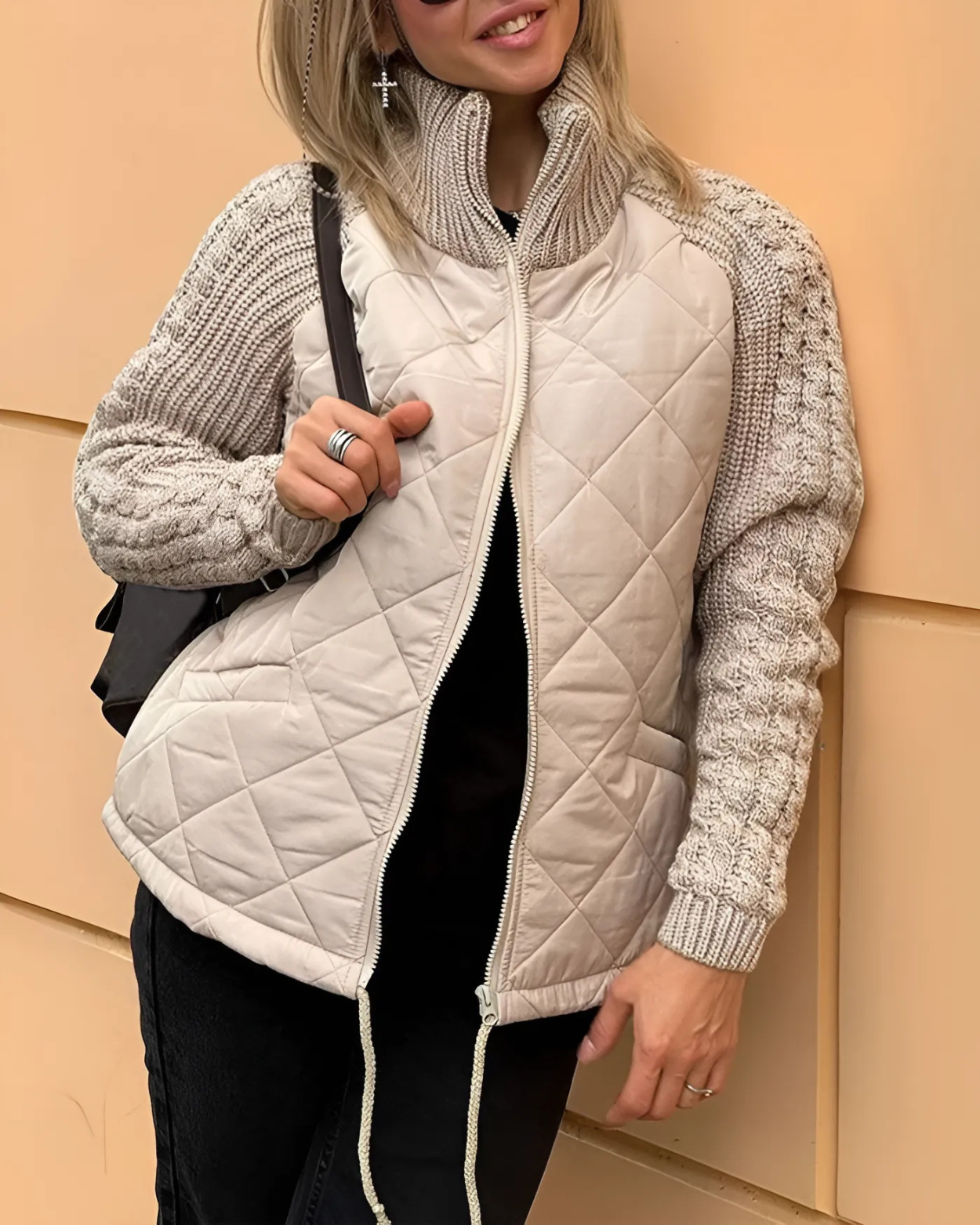 Sophia | Manteau de luxe avec manches tricotées