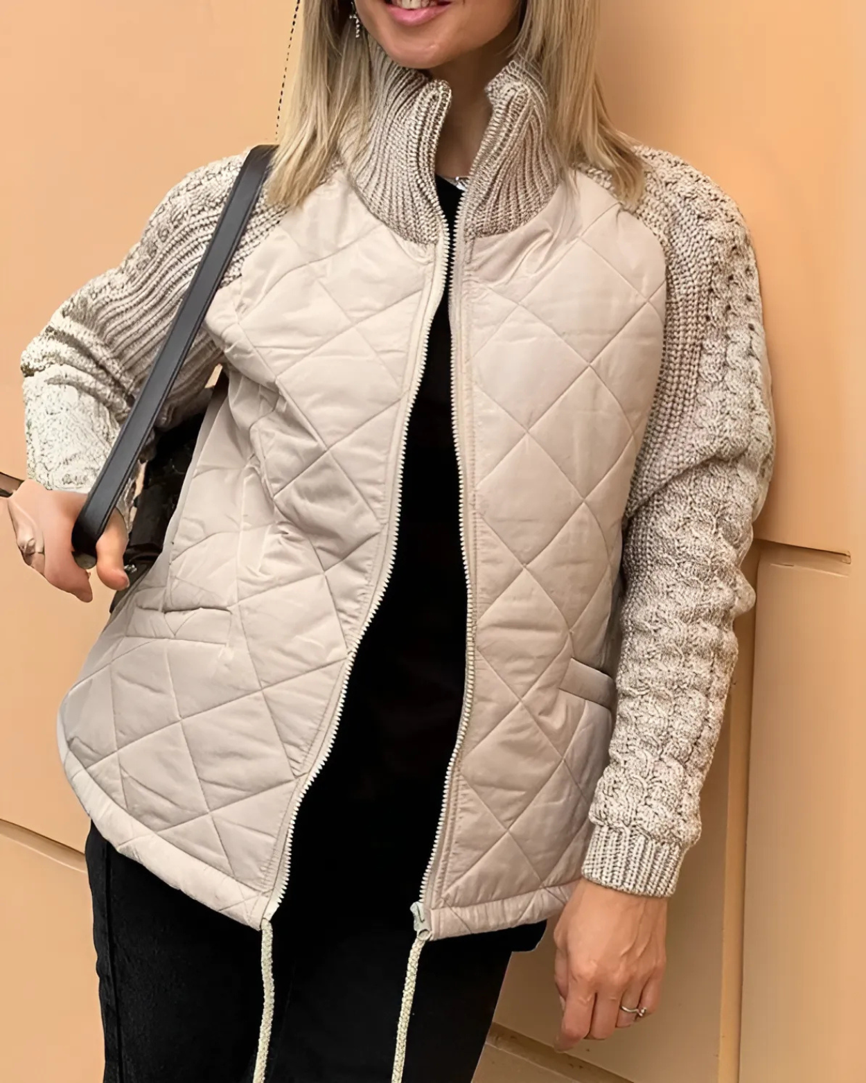 Sophia | Manteau de luxe avec manches tricotées