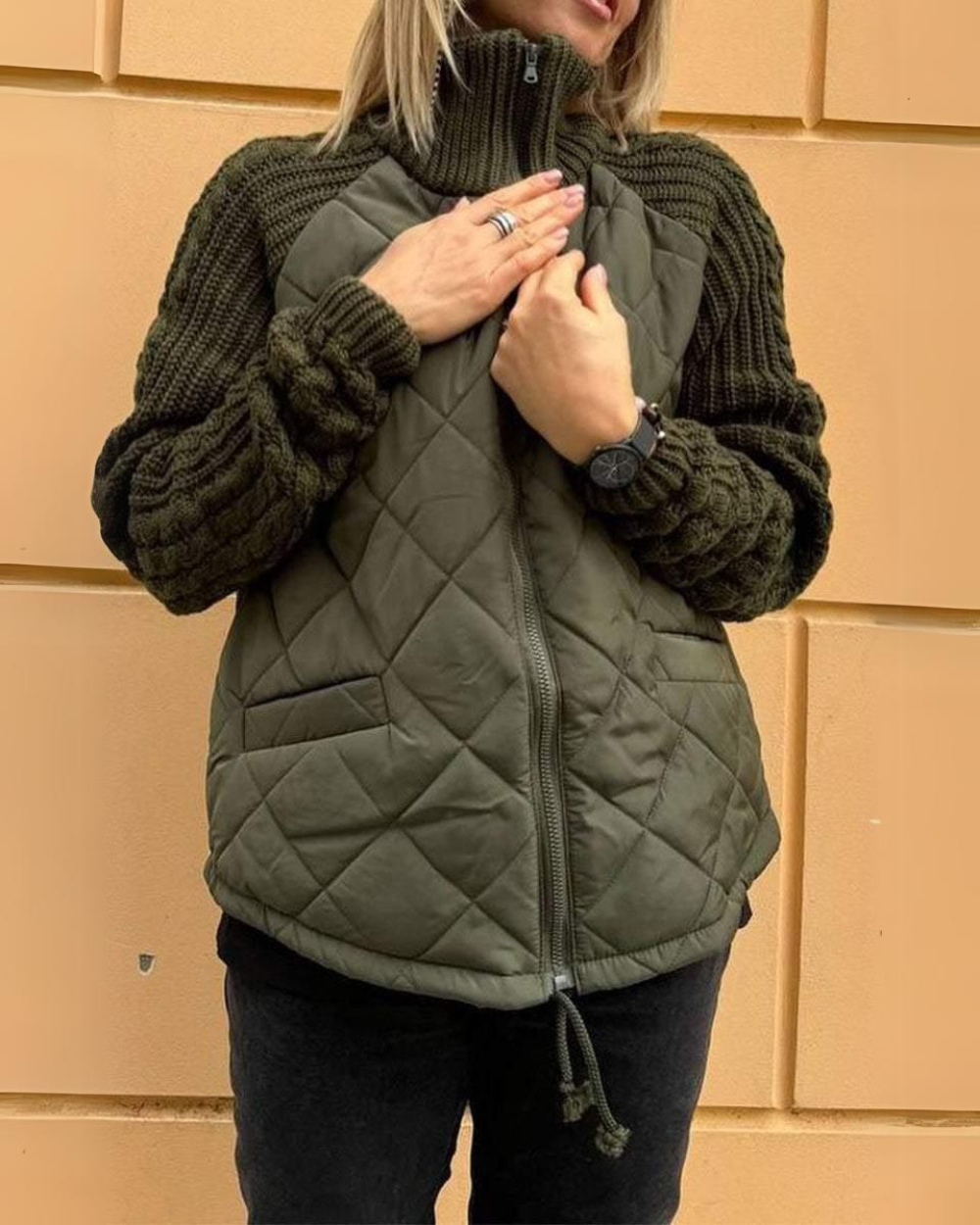 Sophia | Manteau de luxe avec manches tricotées