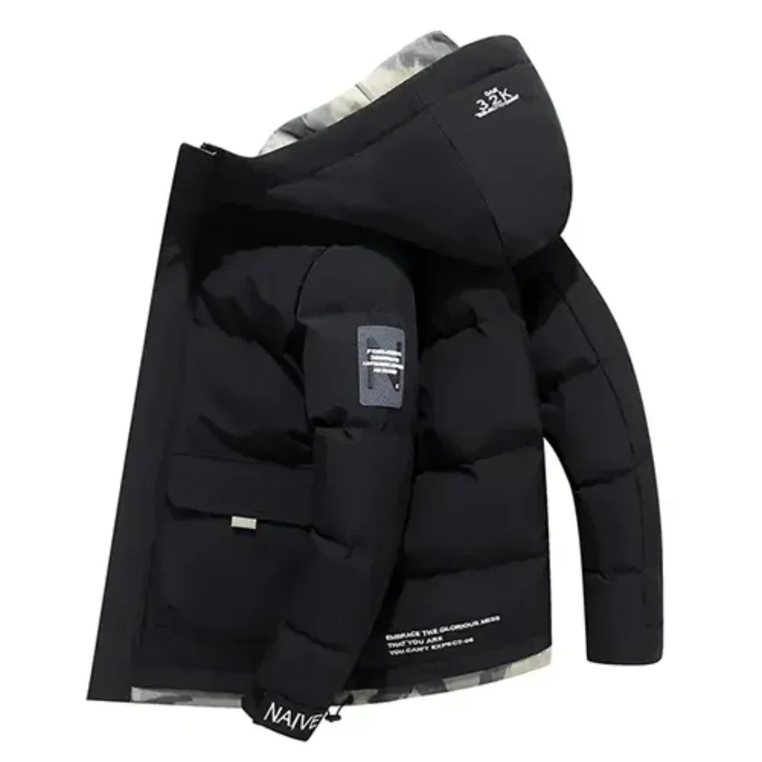 Doudoune Homme Hiver Chaude à Capuche | Poche Avant