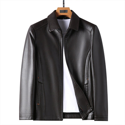 Veste en cuir chaude et coupe-vent pour hommes