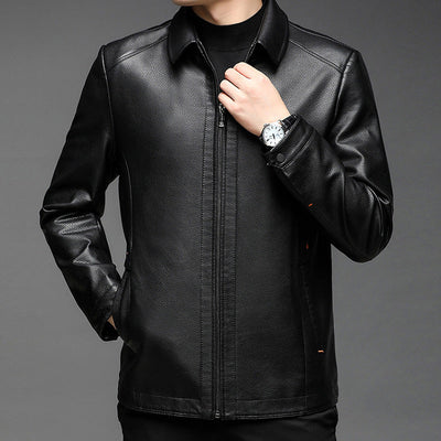 Veste en cuir chaude et coupe-vent pour hommes