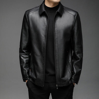 Veste en cuir chaude et coupe-vent pour hommes