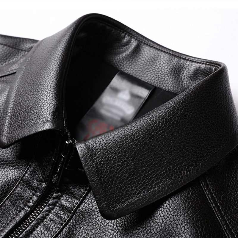 Veste en cuir chaude et coupe-vent pour hommes