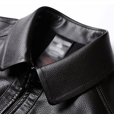 Veste en cuir chaude et coupe-vent pour hommes