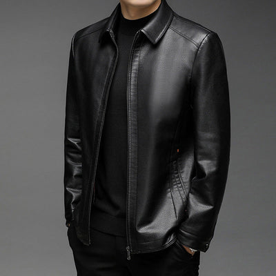 Veste en cuir chaude et coupe-vent pour hommes