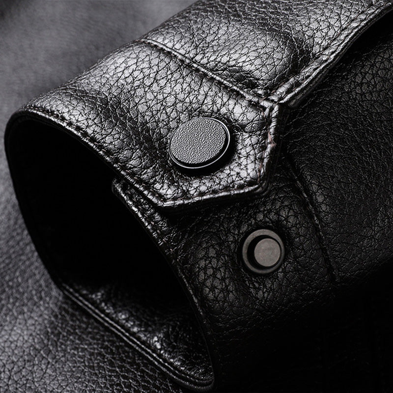 Veste en cuir chaude et coupe-vent pour hommes