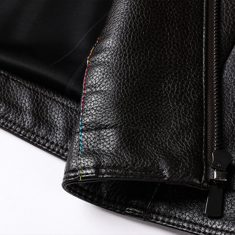 Veste en cuir chaude et coupe-vent pour hommes